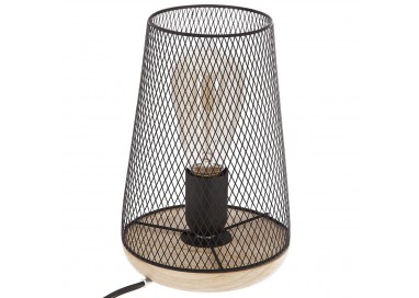 Lampe grillagée noire Zelly