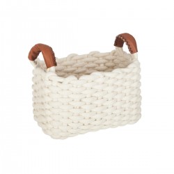 Lot de 3 paniers en tricot rectangulaire blanc - My Kozy Shop