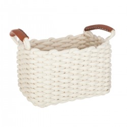 Lot de 3 paniers en tricot rectangulaire blanc - My Kozy Shop