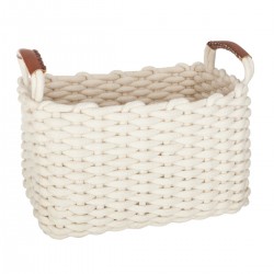 Lot de 3 paniers en tricot rectangulaire blanc - My Kozy Shop