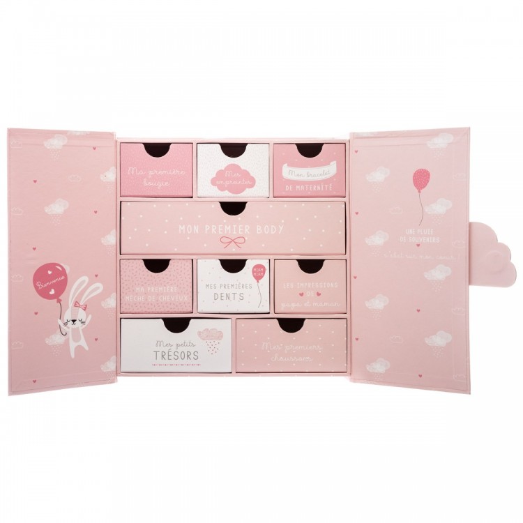 Coffret de naissance Nuage rose