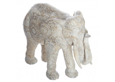 Éléphant en résine Blanc H21