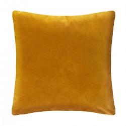 Coussin en velour argent et ocre tropical 