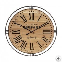 Horloge en bois et métal Colonial