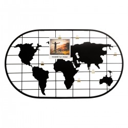 Porte photo métal noir Map Monde