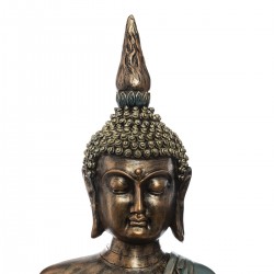 Bouddha assis bleu et bronze 