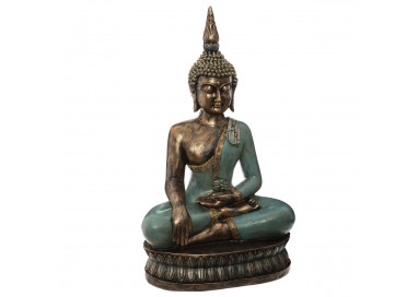 Bouddha assis bleu et bronze My Kozy Shop