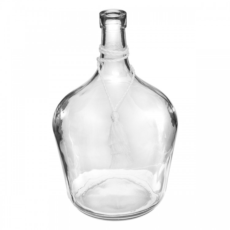 Vase bonbonne JEANNE en verre transparent et argent