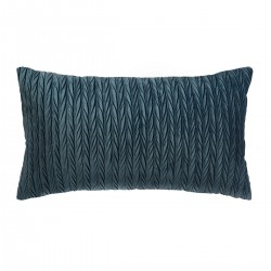 Coussin en velours plissé rectangulaire bleu pétrole - My Kozy Shop