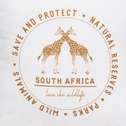 Coussin en coton safari girafe
