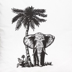 Coussin en coton safari Éléphant  