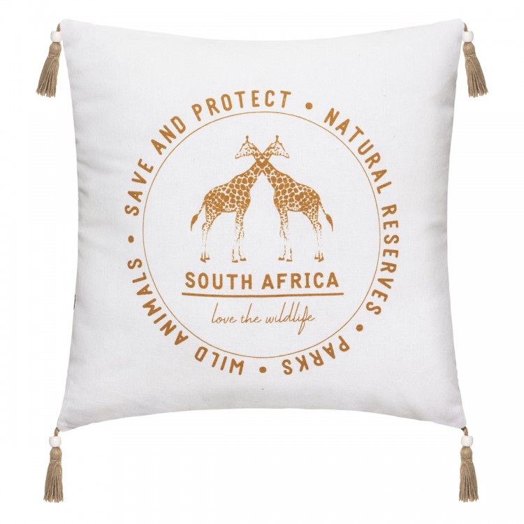 Coussin en coton safari Girafe