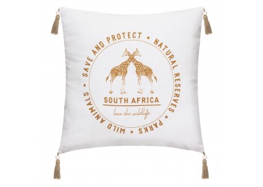 Coussin en coton safari Girafe