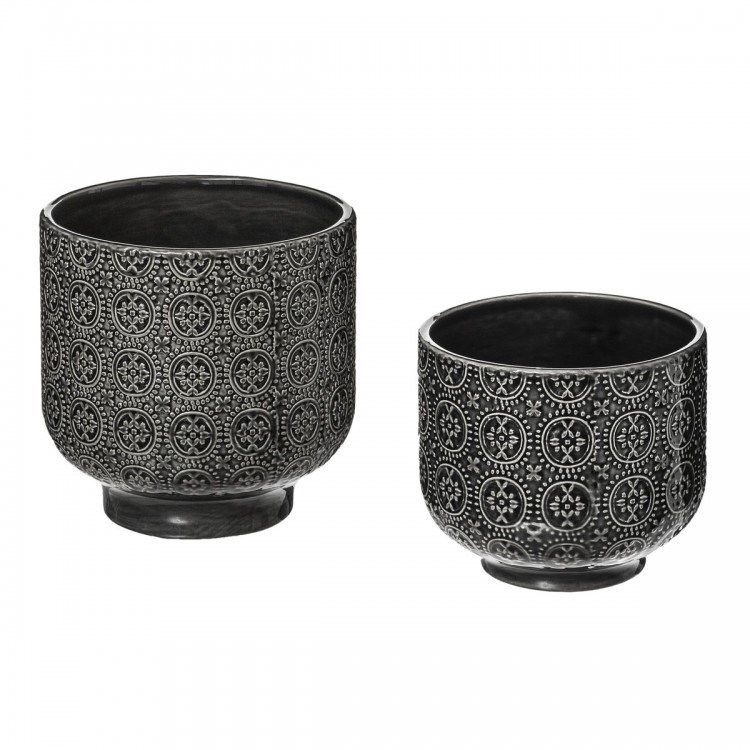 Set de 2 pots Flower H13.3cm