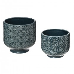 Set de 2 pots Flower H13.3cm