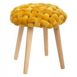 Tabouret en velours tricoté Cosy - 2 coloris