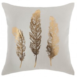 Coussin plume blanc et doré 40x40cm