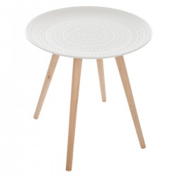 Table à café "Mileo" gravée blanche