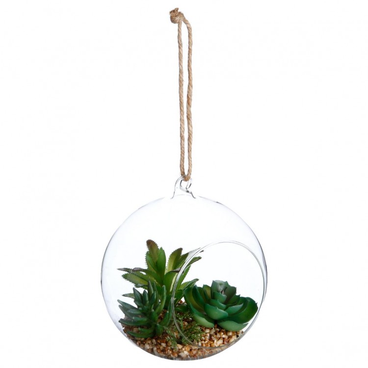 Plante artificielle dans boule de verre