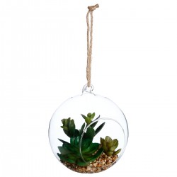 Plante artificielle dans boule de verre