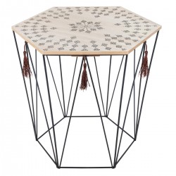 Table à café en métal octogonale "Etnik"