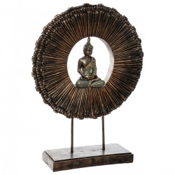 Bouddha assis et support de bois