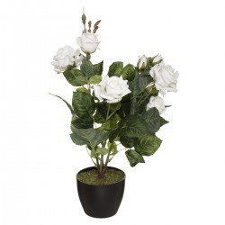 Rosier artificiel en pot H43 cm - Divers coloris