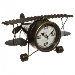 Horloge métal avion H30 cm