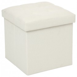 Pouf pliable "Lysandre" beige en tissu