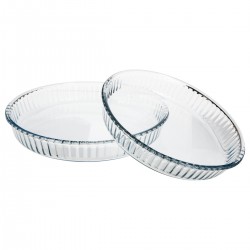 Lot de 2 plats ronds en verre