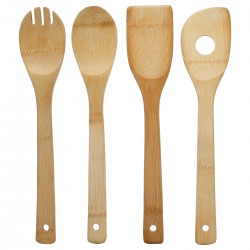 Lot de 4 ustensiles de cuisine en bambou