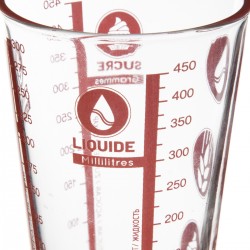 Verre doseur en verre 0,5 litre - 2 coloris