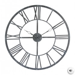 Horloge métallique grise de style Vintage