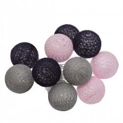 Guirlande led, 20 boules camaïeux bleu, gris, jaune - My Kozy Shop