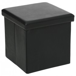 Pouf pliable en pvc noir - My Kozy Shop