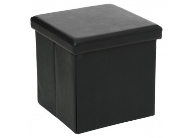 Pouf pliable en pvc noir - My Kozy Shop