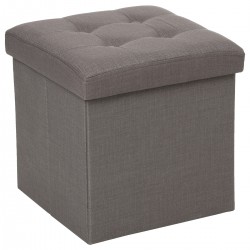 Pouf pliable gris "Lysandre" en tissu chiné - My Kozy Shop