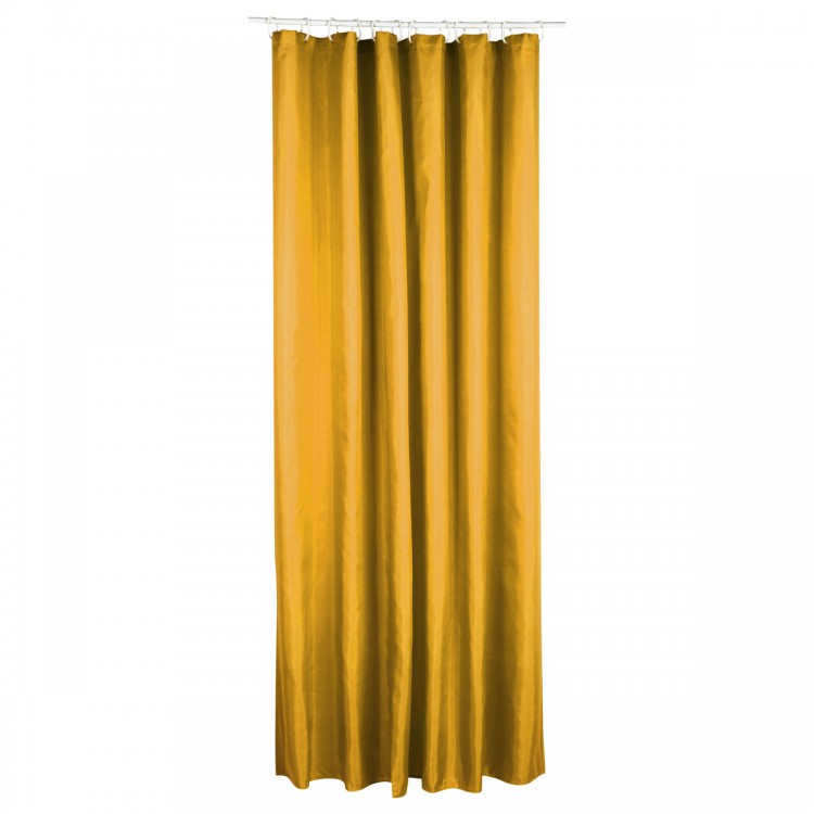 Rideau de douche jaune moutarde