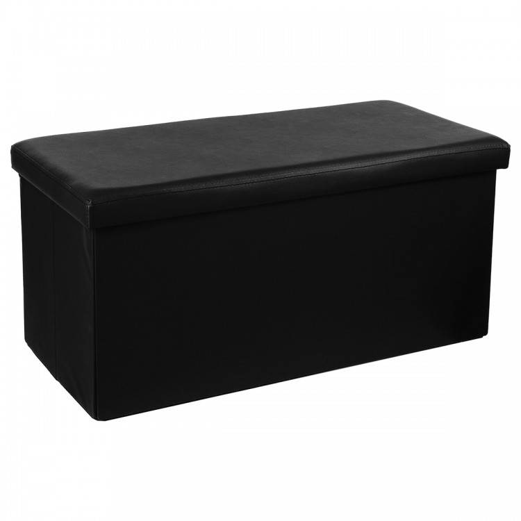 Pouf pliable double en pvc noir - My Kozy Shop