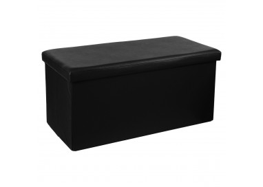 Pouf pliable double en pvc noir - My Kozy Shop