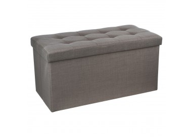 Pouf pliable double "Lysandre" capitonné gris - My Kozy Shop