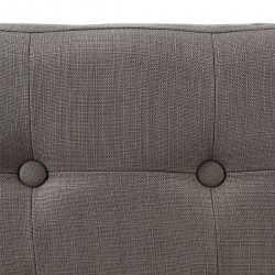 Pouf pliable double capitonné gris