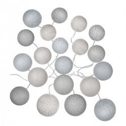 Guirlande led à secteur et ses 20 boules camaïeux gris et violet