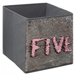 Boîte de rangement en sequin Gris