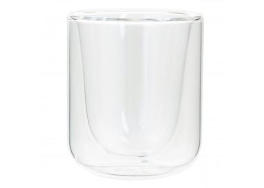 Lot de 2 tasses à café verre double paroi transparent 8cl - Centrakor