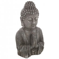 Grand buste de Bouddha effet bois