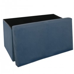 Pouf double pliable en velours bleu foncé