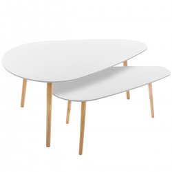 Table basse gigogne "Mileo" blanche x2 - My Kozy Shop