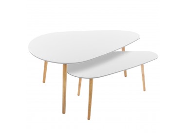 Table basse gigogne "Mileo" blanche x2 - My Kozy Shop