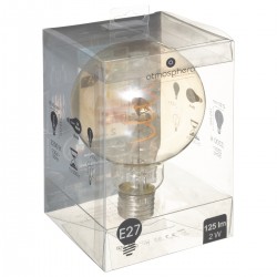 Ampoule led Globe ambrée filament torsadé